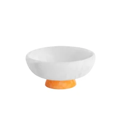 RESIN Sorbet Medium Round Bowl with Base Coconut and Tangerine