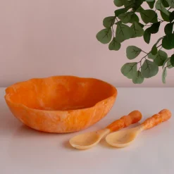 RESIN Sorbet Salad Servers Tangerine
