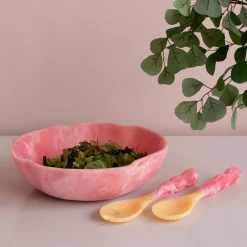 RESIN Sorbet Salad Servers Raspberry