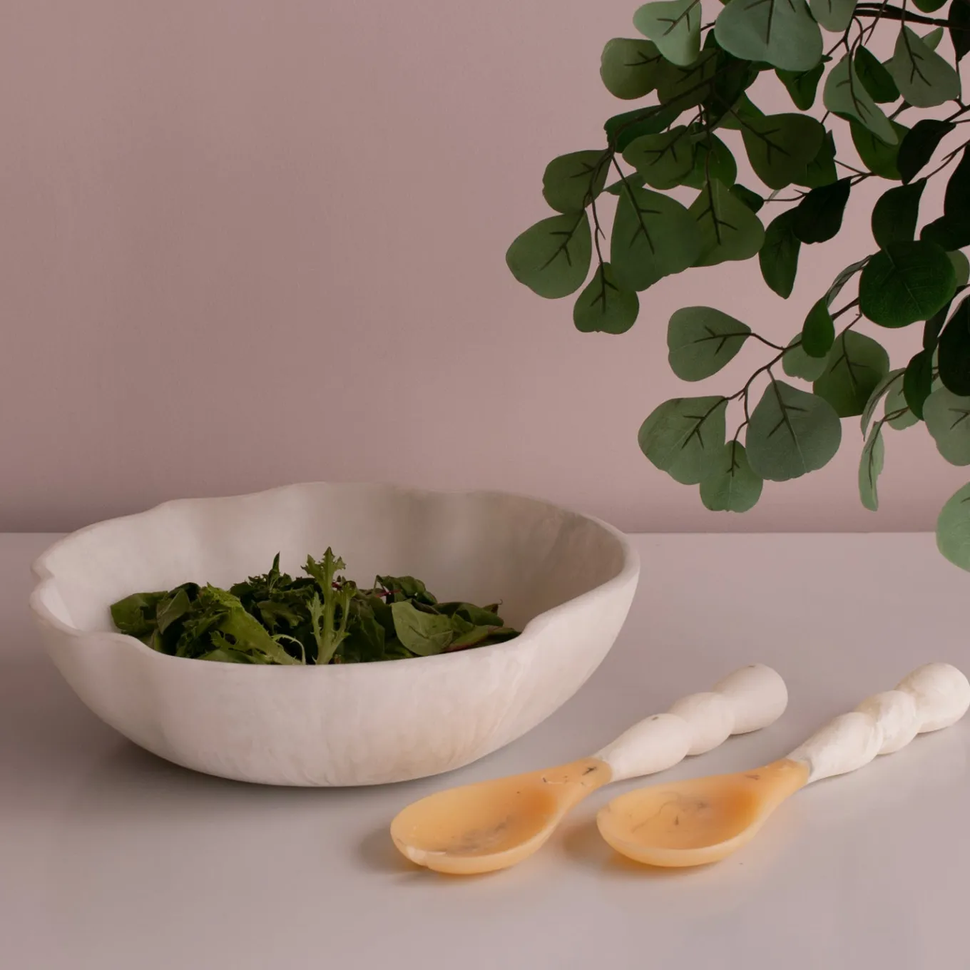 RESIN Sorbet Salad Servers Coconut