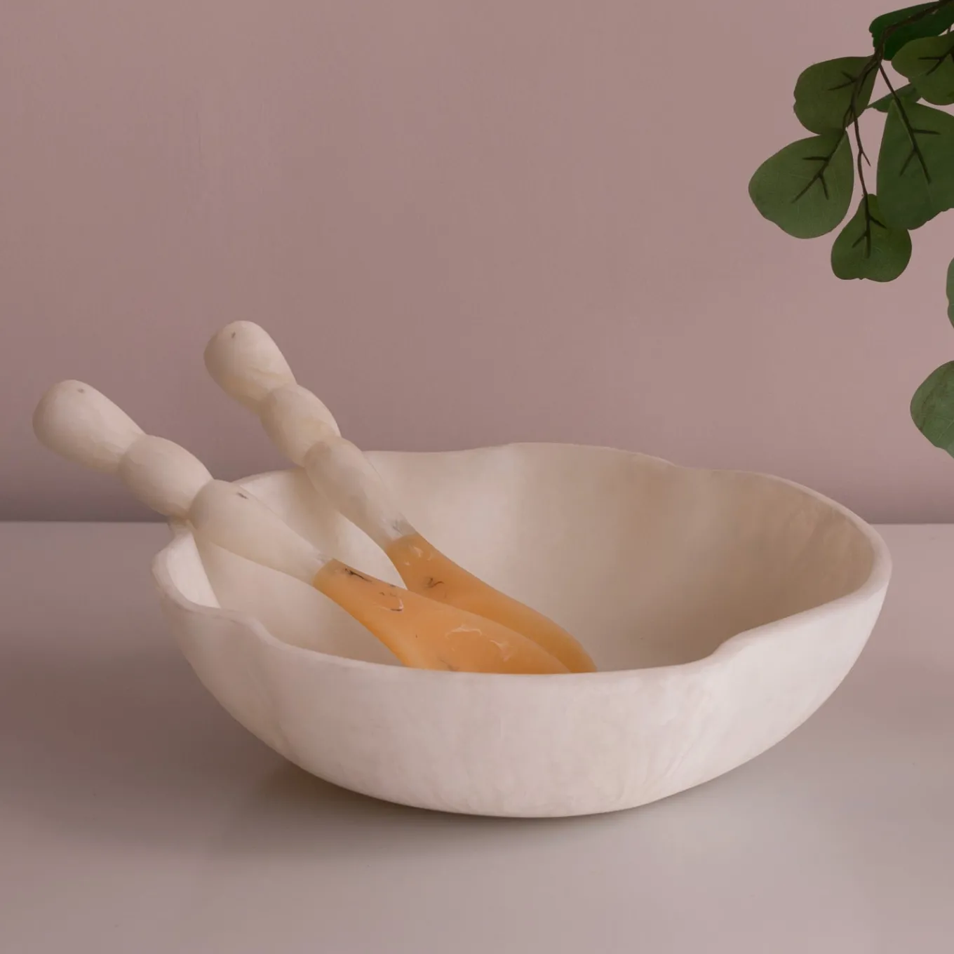 RESIN Sorbet Salad Servers Coconut