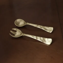SIERRA MODERN Large Salad Servers (Brushed Gold)