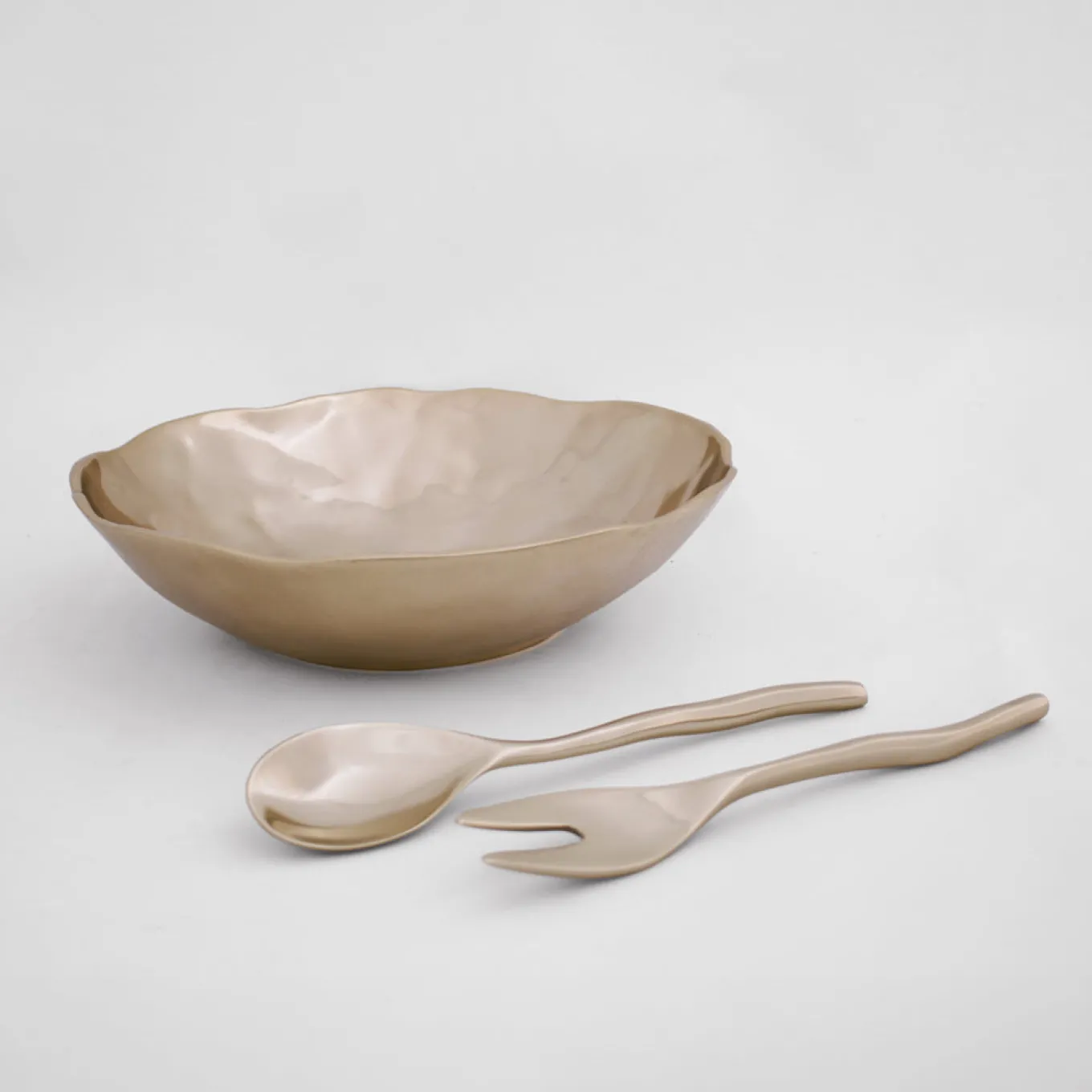 SIERRA MODERN Maia Small Salad Servers (Shiny Gold)