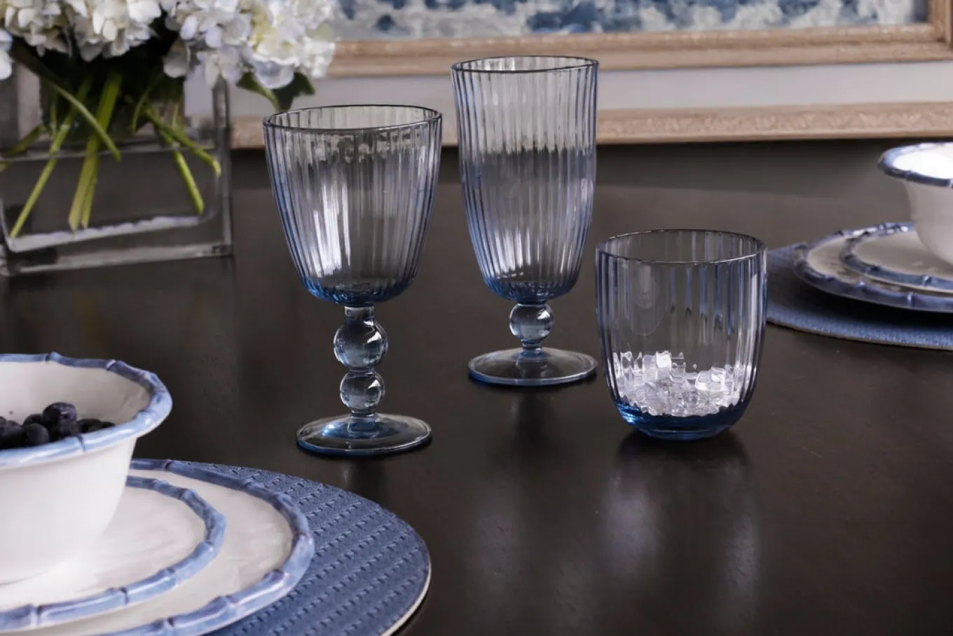 VIDA Acrylic Double Old Fashioned Set of 4 (Blue)