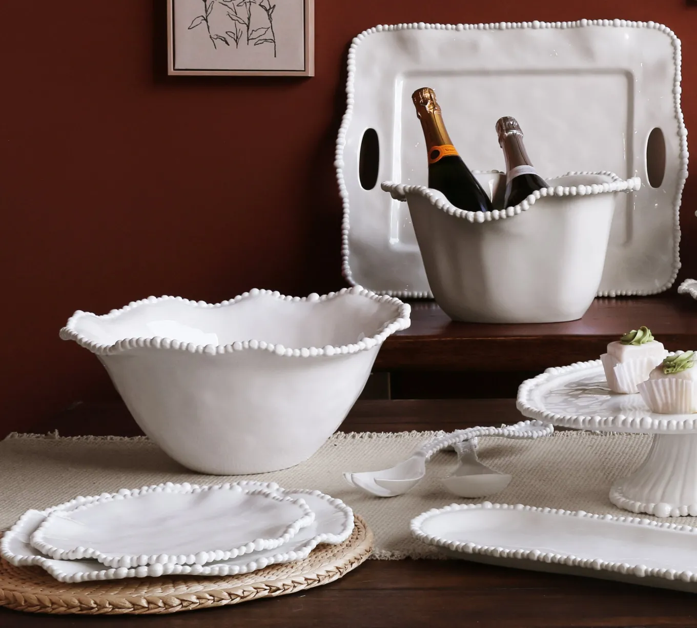 VIDA Alegria 9" Salad Plate Set of 4 (White)