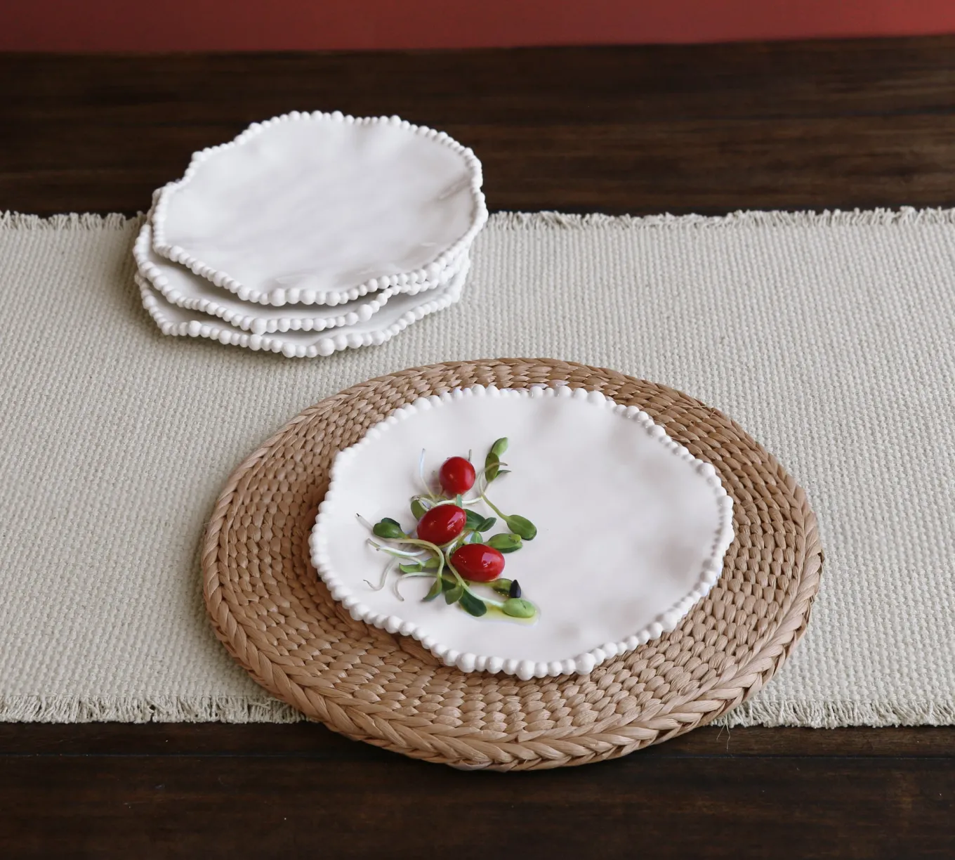 VIDA Alegria 9" Salad Plate Set of 4 (White)