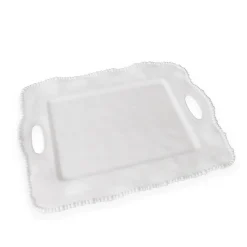 VIDA Alegria Rectangular Tray with Handles White
