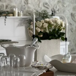 VIDA Alegria Rectangular Tray with Handles White