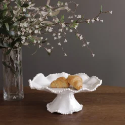 VIDA Alegria Small Pedestal Cake Plate (White)