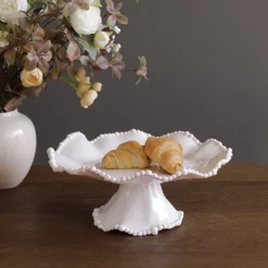 VIDA Alegria Small Pedestal Cake Plate (White)