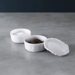VIDA Alegria Stackable Salt-Pepper Cellar with Lid (White)