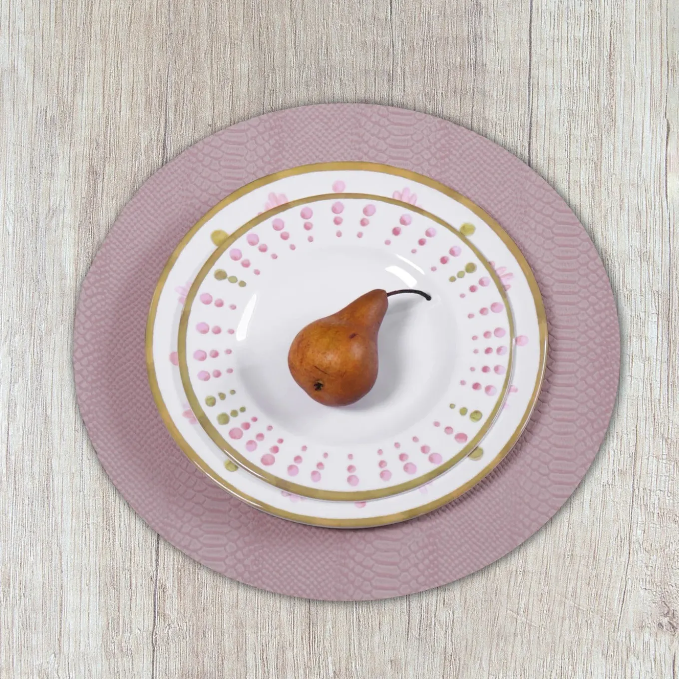 VIDA Athena Dinner Plate 11" Set of 4 (Pink and Green)