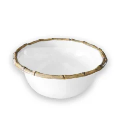 VIDA Bamboo 7.5" Cereal Bowl Set of 4 (White and Natural)