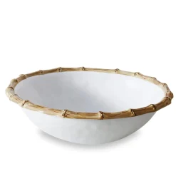 VIDA Bamboo Large Salad Bowl (White and Natural)