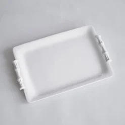 VIDA Bamboo Medium Rectangular Tray (White)