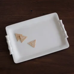 VIDA Bamboo Medium Rectangular Tray (White)