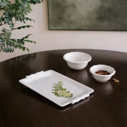 VIDA Bamboo Medium Rectangular Tray (White)