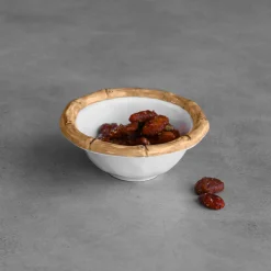 VIDA Bamboo Mini Dip Bowl (White and Natural)