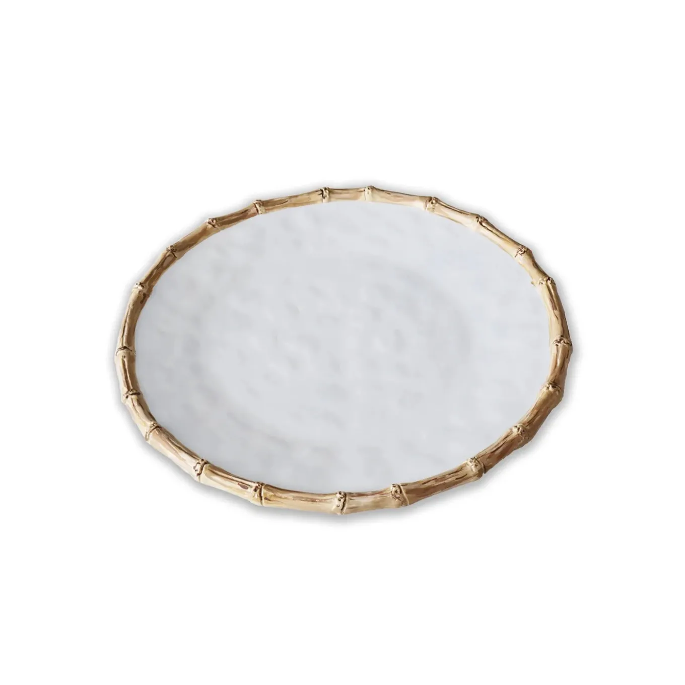 VIDA Bamboo Round Platter (White and Natural)