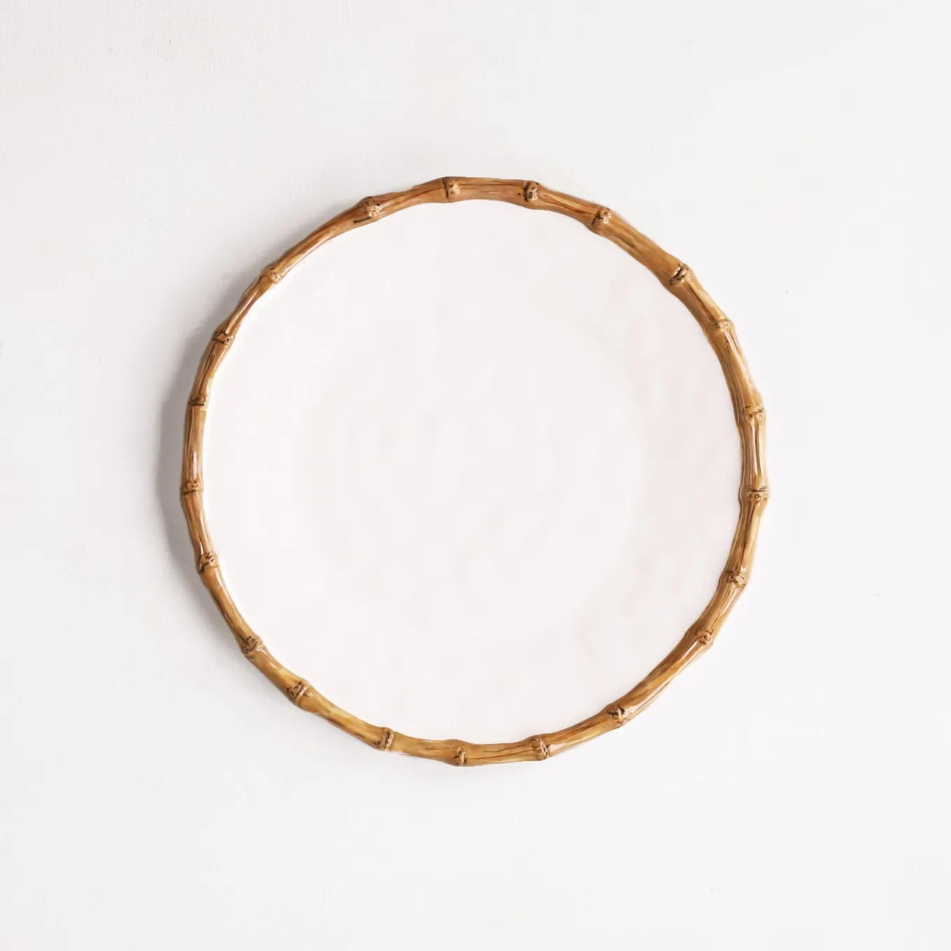 VIDA Bamboo Round Platter (White and Natural)