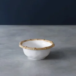VIDA Bamboo Small Dip Bowl (White and Natural)