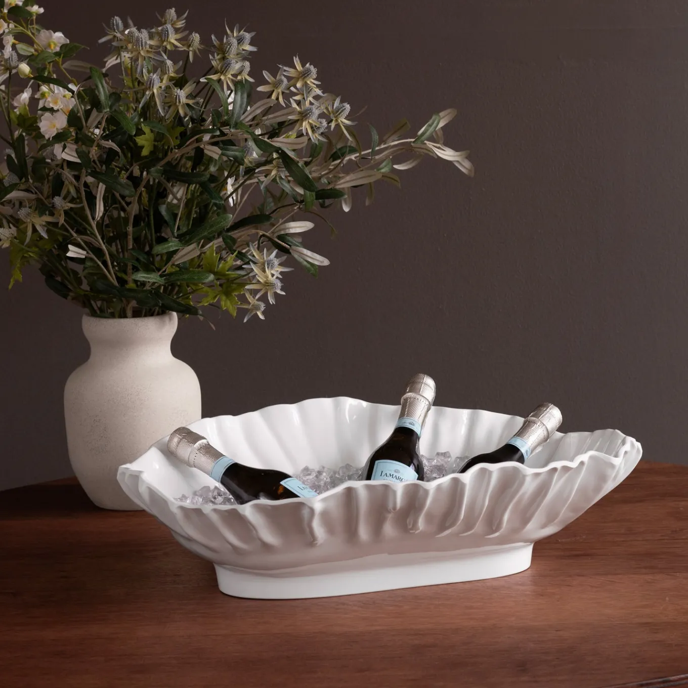 VIDA Bloom Large Oval Bowl (White)