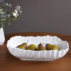 VIDA Bloom Pinched Large Oval Bowl (White)