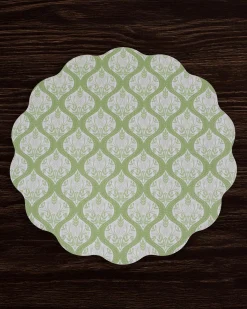VIDA Blooms & Branches Reversible Round Placemats Set of 4 Periwinkle
