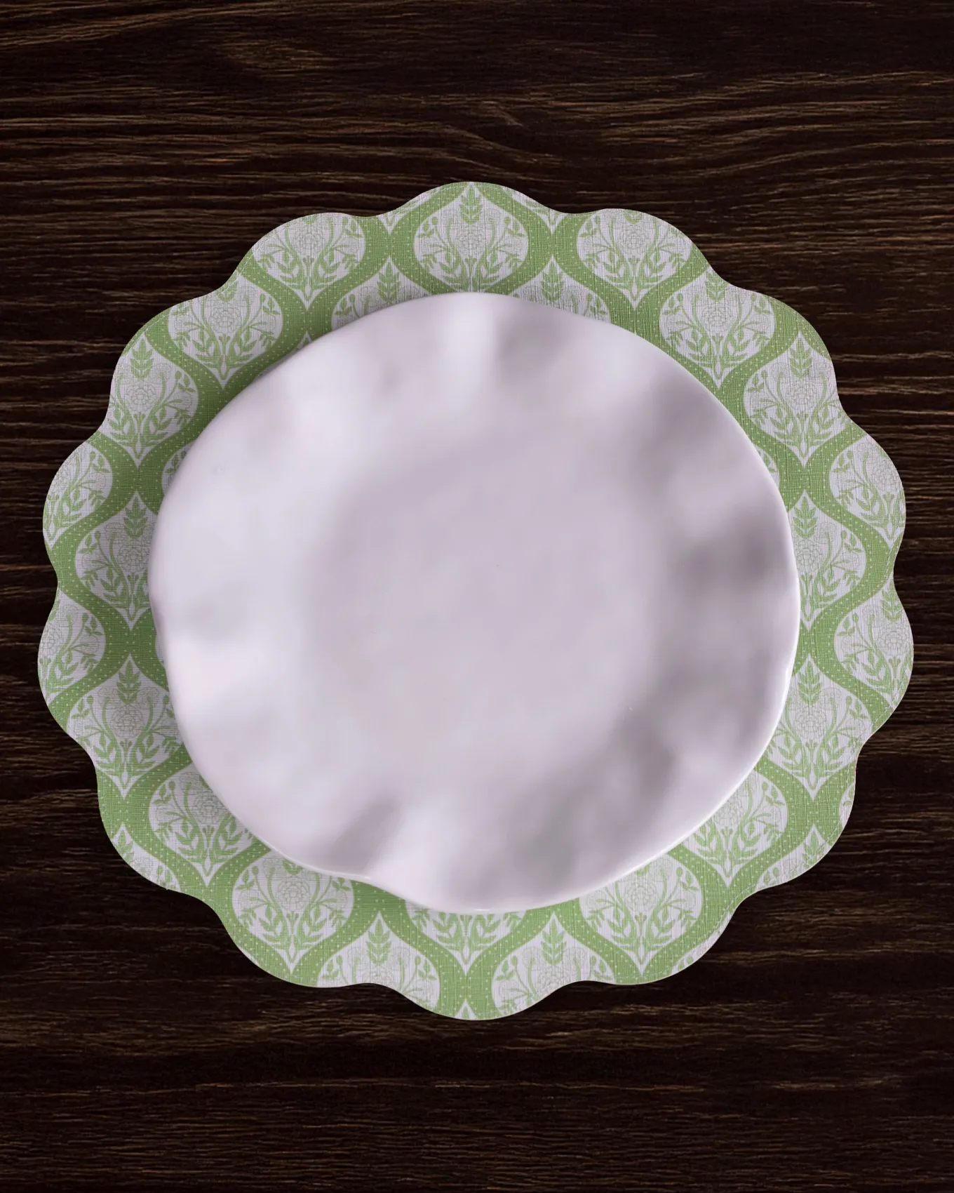 VIDA Blooms & Branches Reversible Round Placemats Set of 4 Periwinkle