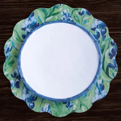 VIDA Bluebells & Flowers Reversible Round Placemats Set of 4 (Pink & G