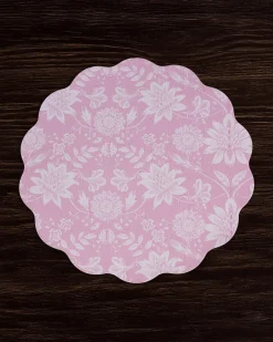 VIDA Butterfly Garden & Flowers Reversible Round Placemats Set of 4 Pa