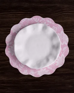 VIDA Butterfly Garden & Flowers Reversible Round Placemats Set of 4 Pa