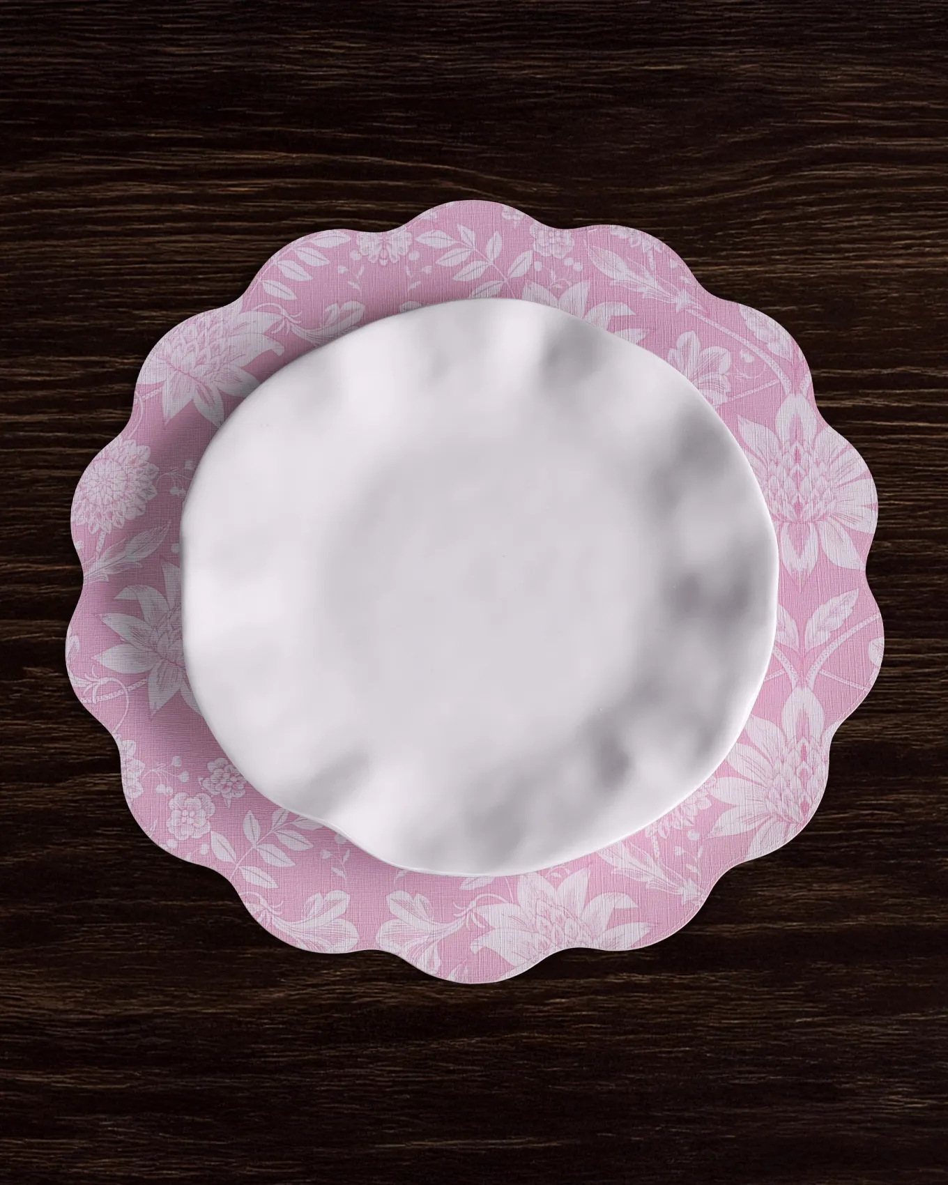 VIDA Butterfly Garden & Flowers Reversible Round Placemats Set of 4 Pa