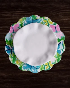 VIDA Butterfly Garden & Flowers Reversible Round Placemats Set of 4 Pa
