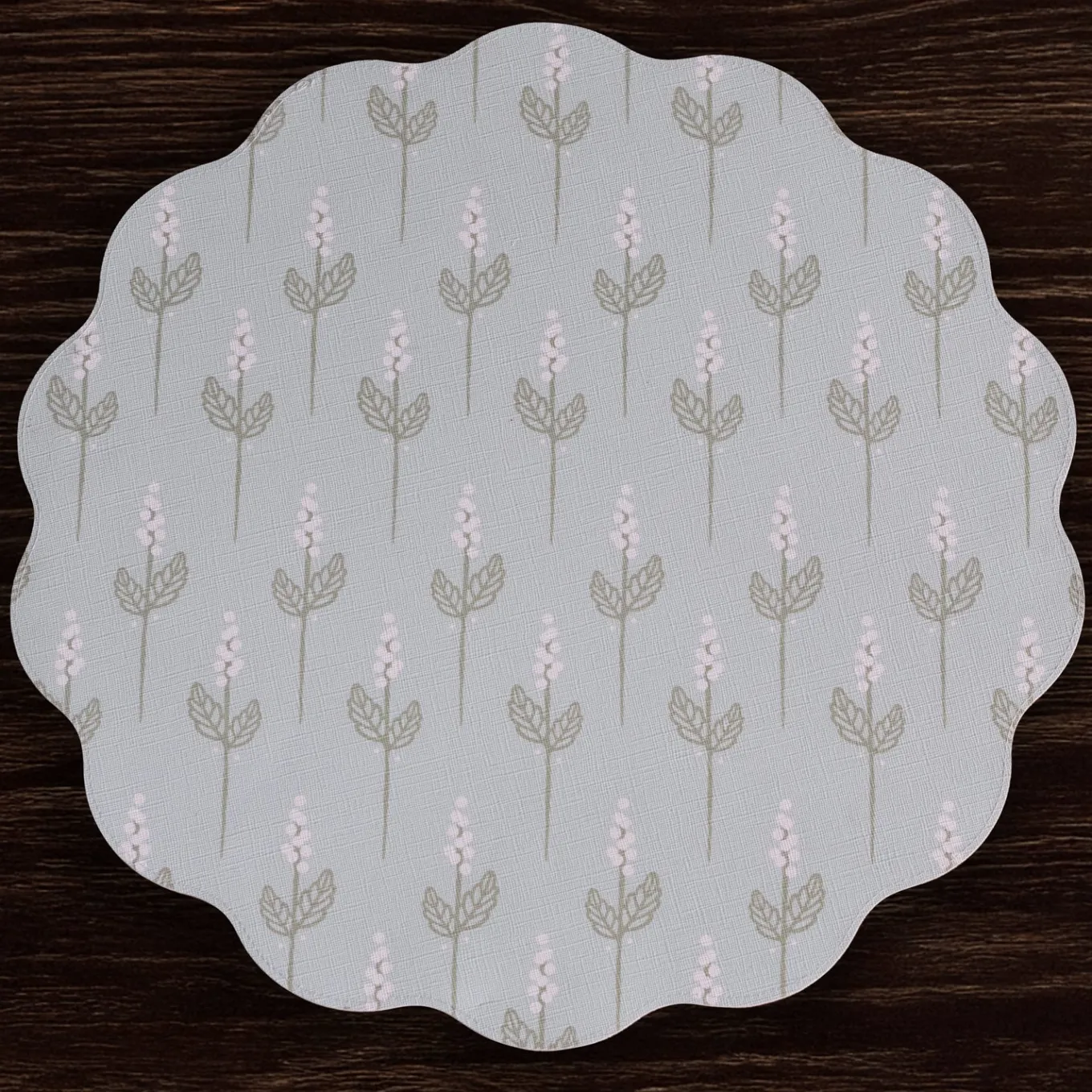 VIDA Chinoiserie Reversible Round Placemats Set of 4 Light Teal & Whit