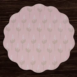 VIDA Chinoiserie Reversible Round Placemats Set of 4 Pink & White