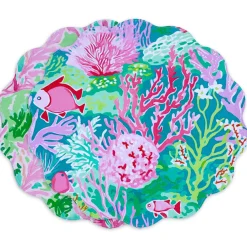 VIDA Coral Reef Reversible Round Placemats Set of 4 (Multi)