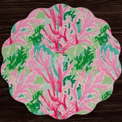 VIDA Coral Reef Reversible Round Placemats Set of 4 (Multi)