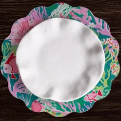 VIDA Coral Reef Reversible Round Placemats Set of 4 (Multi)
