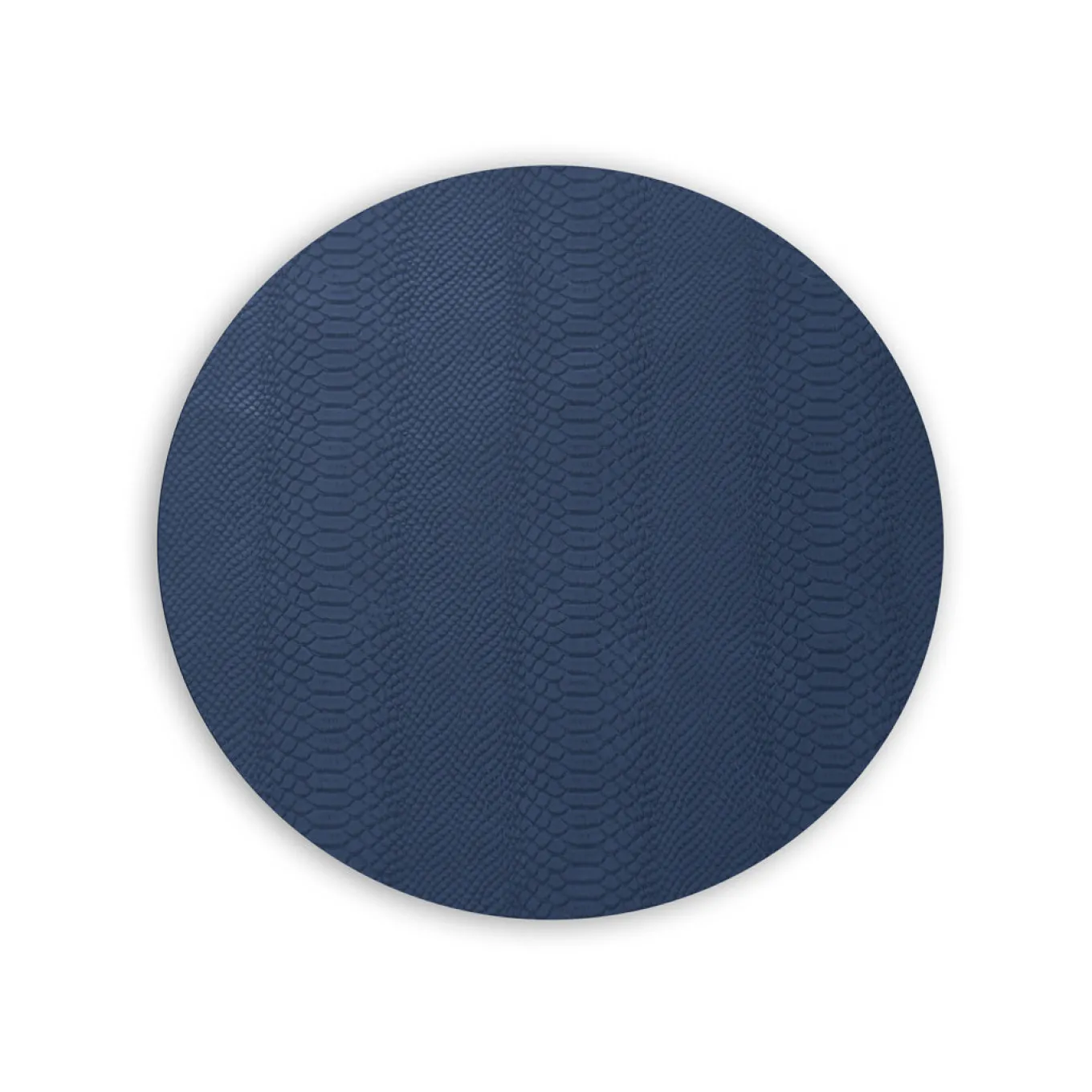 VIDA Croc Reversible 15.5" Round Placemats Set of 4 (Blue and Taupe)