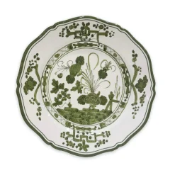 VIDA Faenza 11" Dinner Plate Set of 4 White and Green