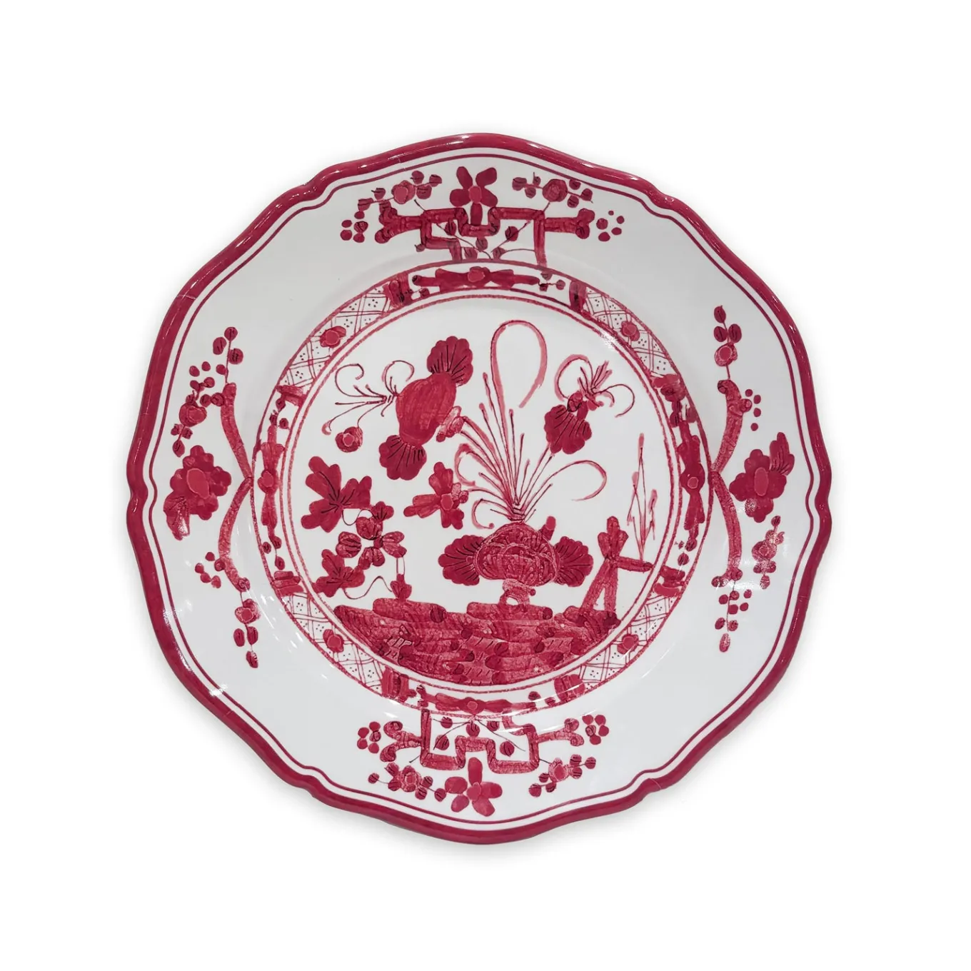 VIDA Faenza 9" Salad Plate Set of 4 White and Red