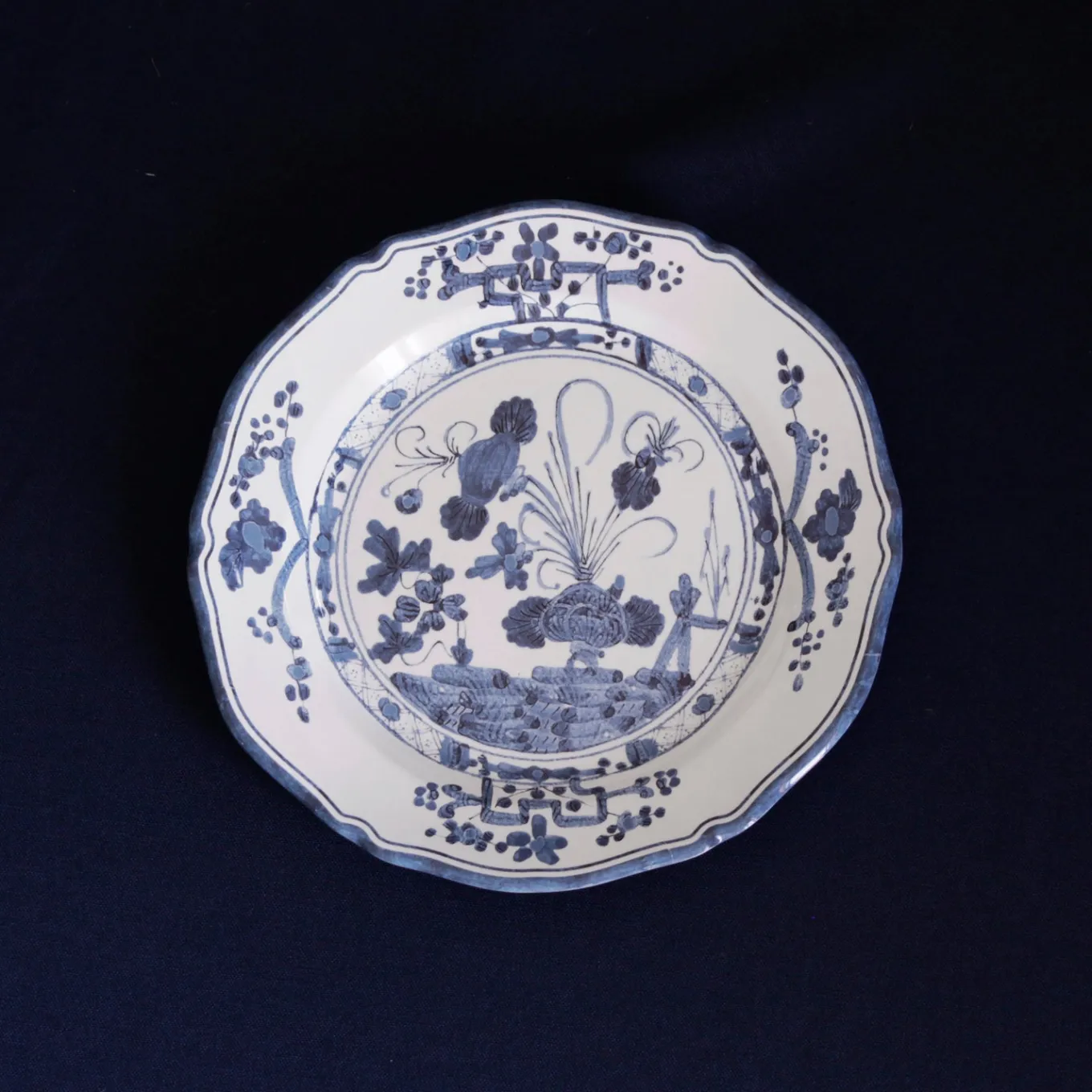 VIDA Faenza 9" Salad Plate Set of 4 White and Blue