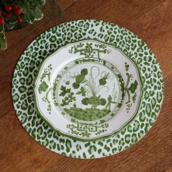 VIDA Faenza 9" Salad Plate Set of 4 White and Green