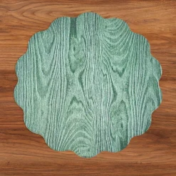 VIDA Fall Trees and Wood Grain Reversible Round Placemats Set of 4 Ora