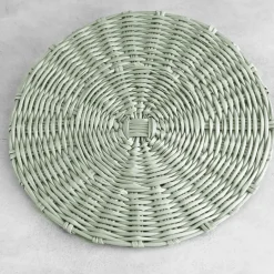 VIDA Faux Wicker Placemats Set of 4 (Sage)