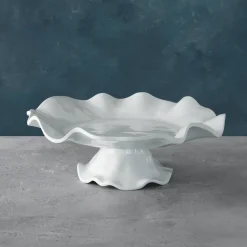 VIDA Havana Pedestal Cake Plate White