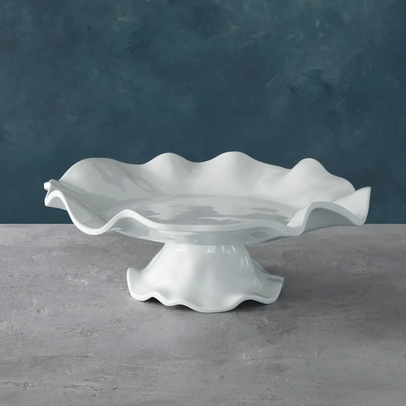VIDA Havana Pedestal Cake Plate White