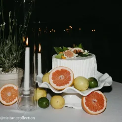 VIDA Havana Pedestal Cake Plate White