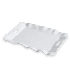 VIDA Havana Rectangular Tray with Handles (White)